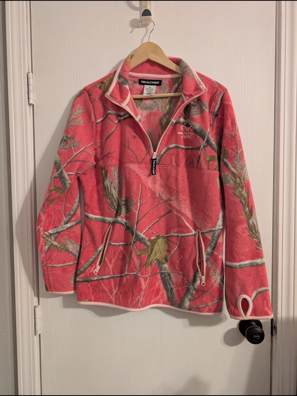 Realtree Pink Camo Quarter-Zip Fleece Pullover